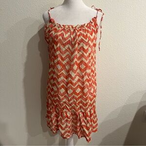 Maaji Orange and Cream Chevron Dress